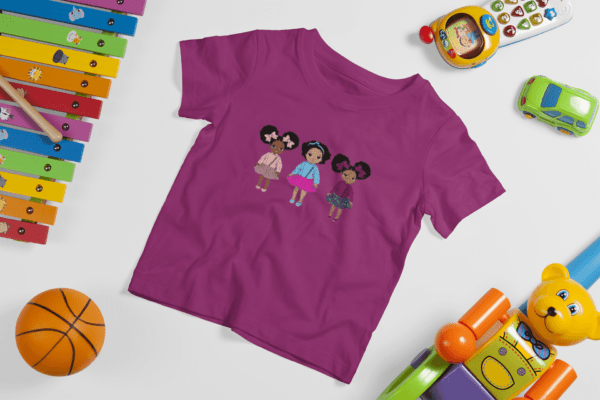 Afro 3 Girls T-shirt - Image 2