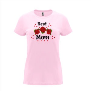 Best mom red rose flower regular crew neck ladies T-shirt